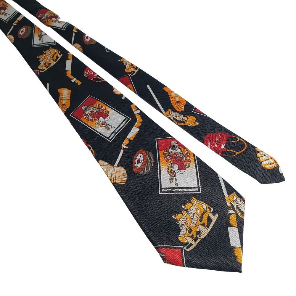 Dino Romaro USA Hockey Themed Hand Made Necktie Sports Graphics Iconic Designs